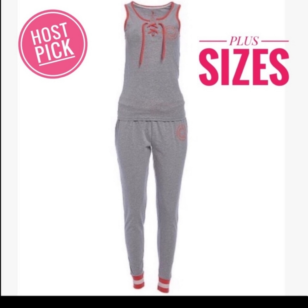 U.S Polo Assn Tie Accent Sleeveless Pajama Set